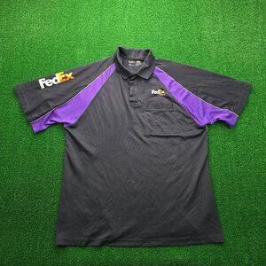 Fedex Ground Polo Shirt Mens XL Black Short Sleeve Employee Uniform Work Wear